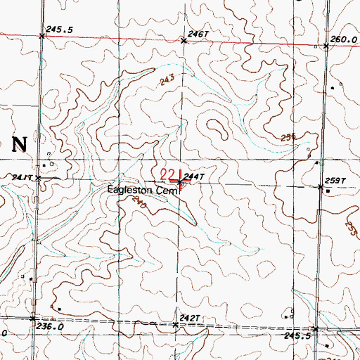 Topographic Map of Eagleston Cemetery, IL