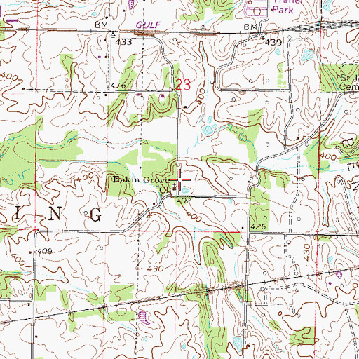 Topographic Map of Eakin Grove Church, IL
