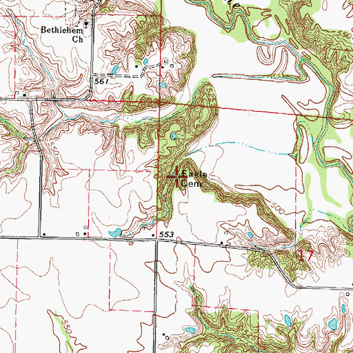 Topographic Map of Eakle Cemetery, IL
