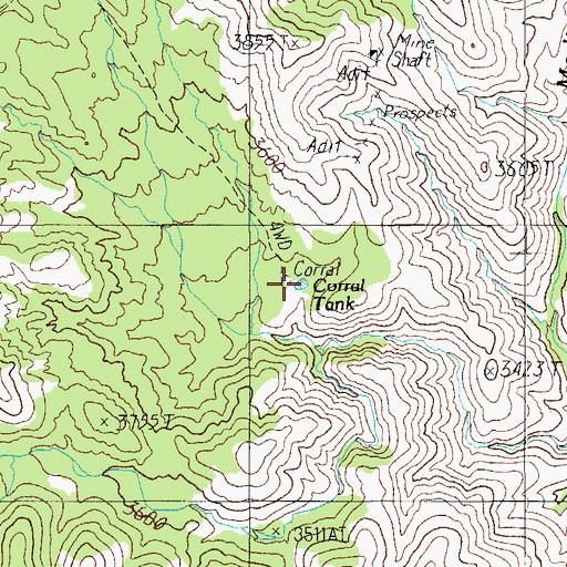 Topographic Map of Corral Tank, AZ