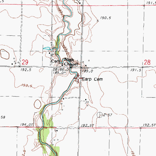Topographic Map of Earp Cemetery, IL