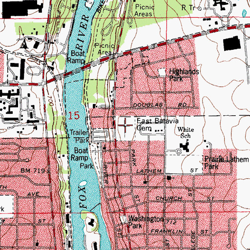 Topographic Map of East Cemetery, IL