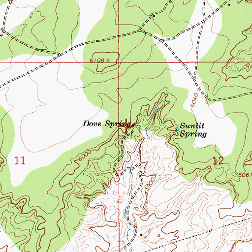 Topographic Map of Dove Spring, AZ