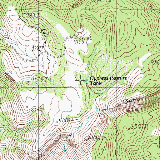 Topographic Map of Cypress Pasture Tank, AZ