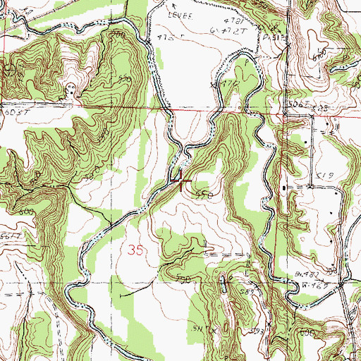 Topographic Map of East Branch Copperas Creek, IL