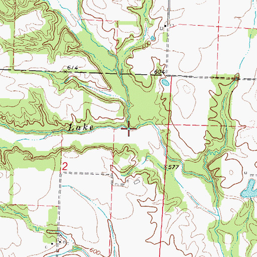 Topographic Map of East Branch Lake Fork, IL