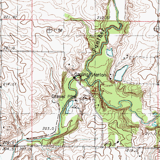 Topographic Map of East Branch Panther Creek, IL