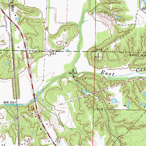 Topographic Map of East Creek, IL