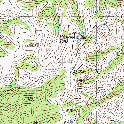 Topographic Map of Gleason Flat Catchment, AZ
