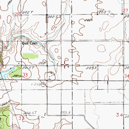 Topographic Map of East Donica School (historical), IL