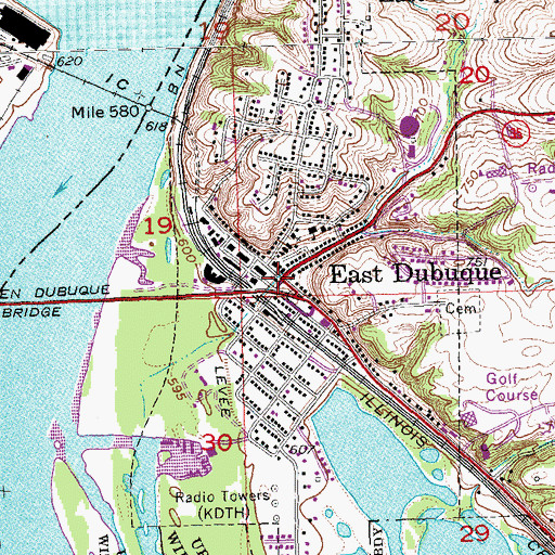 Topographic Map of East Dubuque, IL