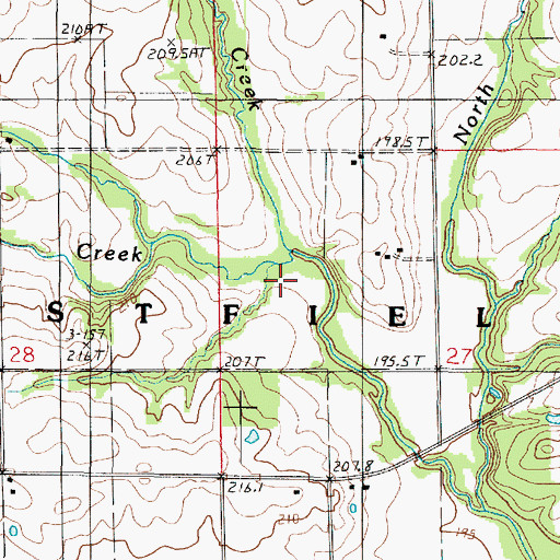 Topographic Map of East Fork Creek, IL