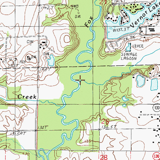 Topographic Map of East Fork Fox River, IL