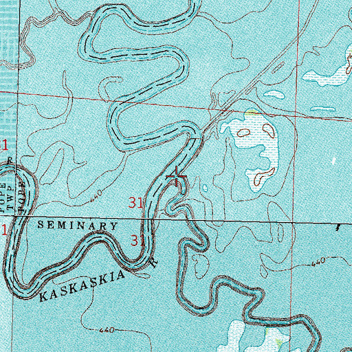 Topographic Map of East Fork Kaskaskia River, IL