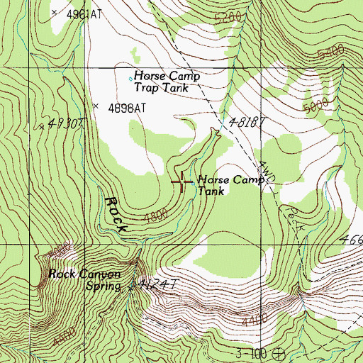 Topographic Map of Horse Camp Tank, AZ