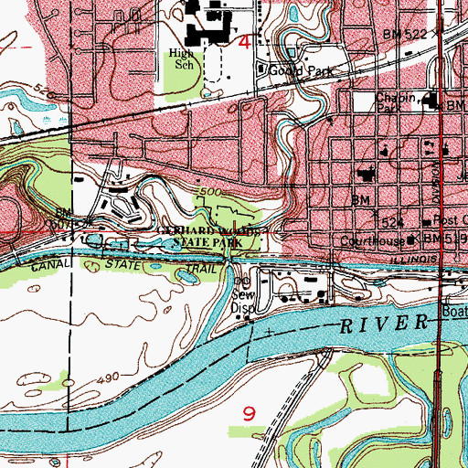 Topographic Map of East Fork Nettle Creek, IL