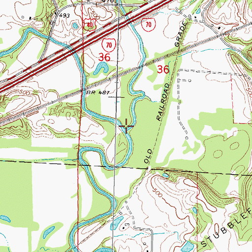 Topographic Map of East Fork Shoal Creek, IL