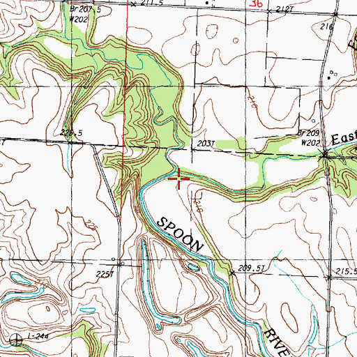 Topographic Map of East Fork Spoon River, IL