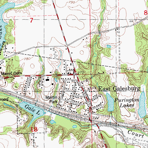 Topographic Map of East Galesburg, IL