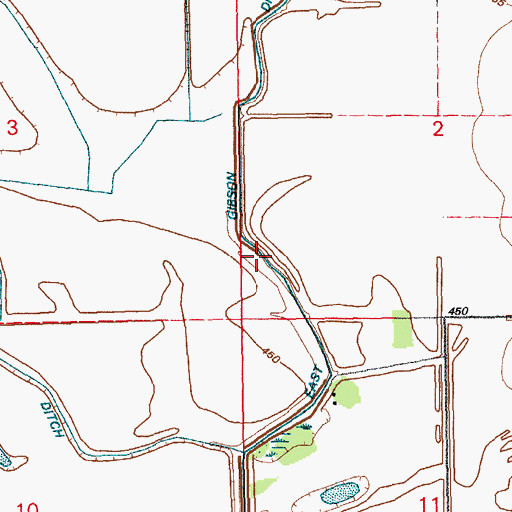 Topographic Map of East Gibson Ditch, IL