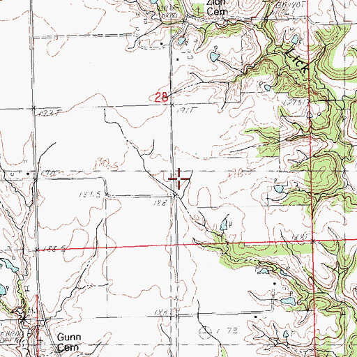 Topographic Map of East Greasy School (historical), IL
