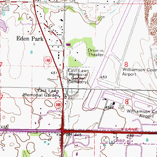 Topographic Map of East Lawn Memorial Garden, IL