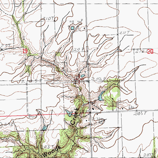 Topographic Map of East Liberty School (historical), IL