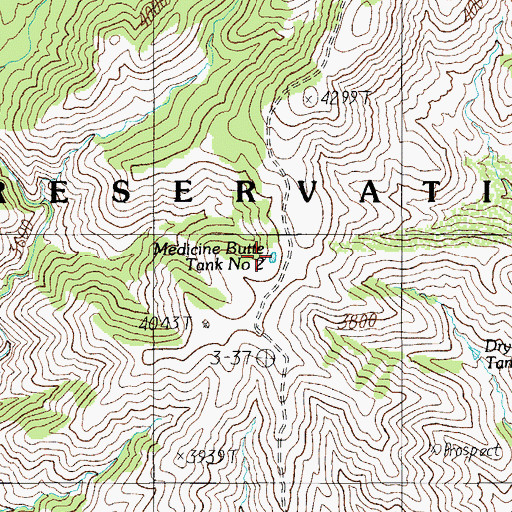 Topographic Map of Medicine Butte Tank Number Two, AZ