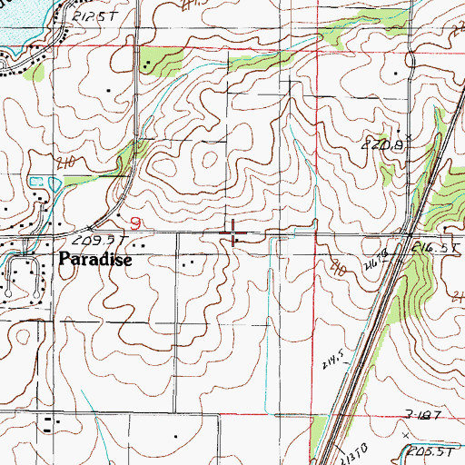 Topographic Map of East Paradise School (historical), IL