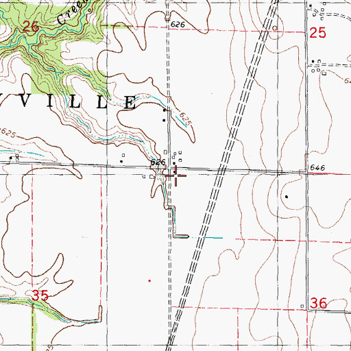 Topographic Map of East Salem School (historical), IL
