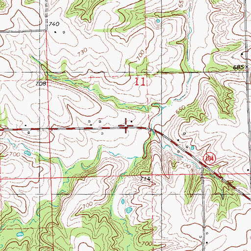 Topographic Map of East School (historical), IL