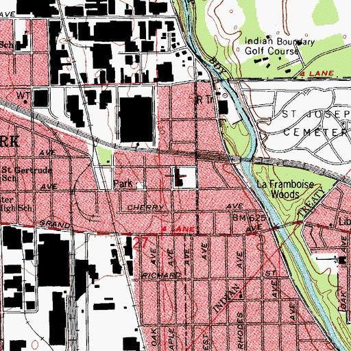 Topographic Map of East School, IL