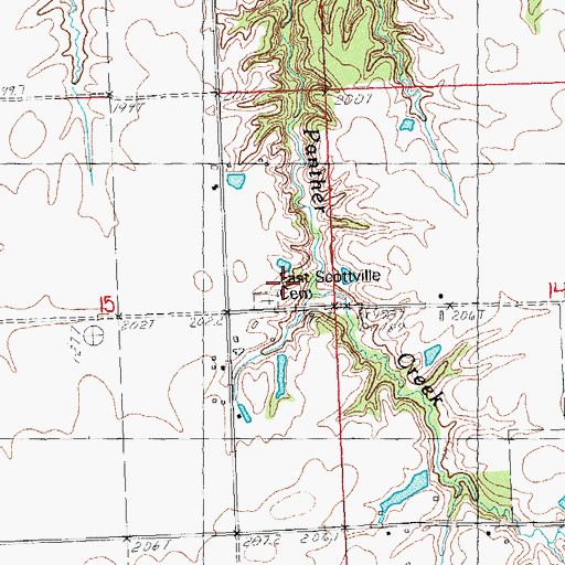 Topographic Map of Panther Creek Cemetery, IL