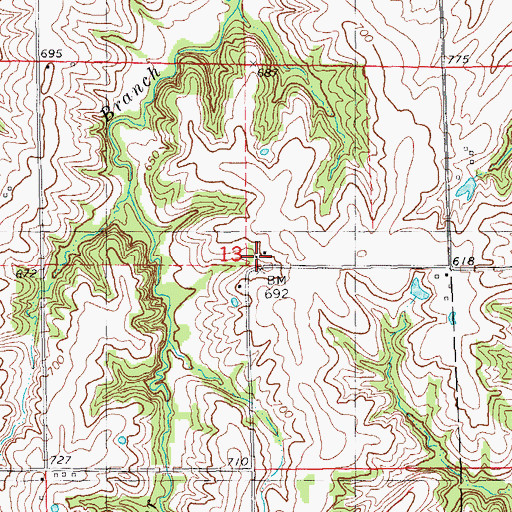 Topographic Map of East Union School (historical), IL