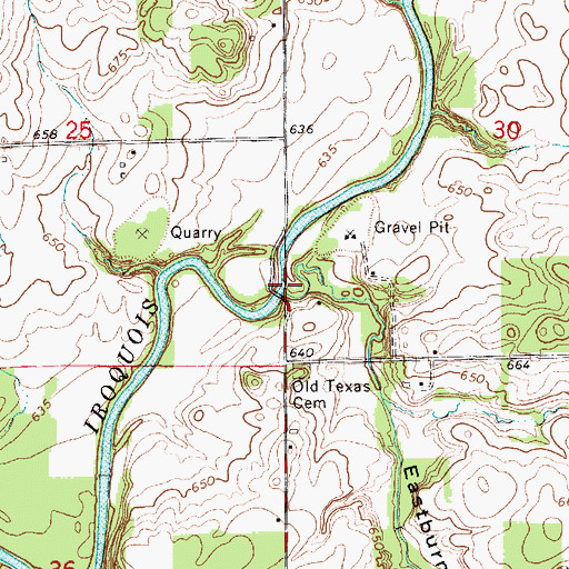Topographic Map of Eastburn Hollow, IL