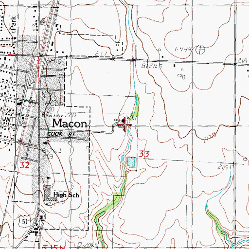 Topographic Map of Eastern Star Sanitarium, IL