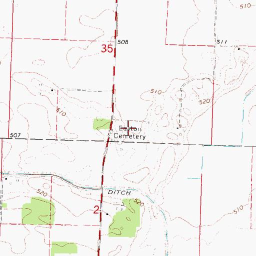 Topographic Map of Easton Cemetery, IL