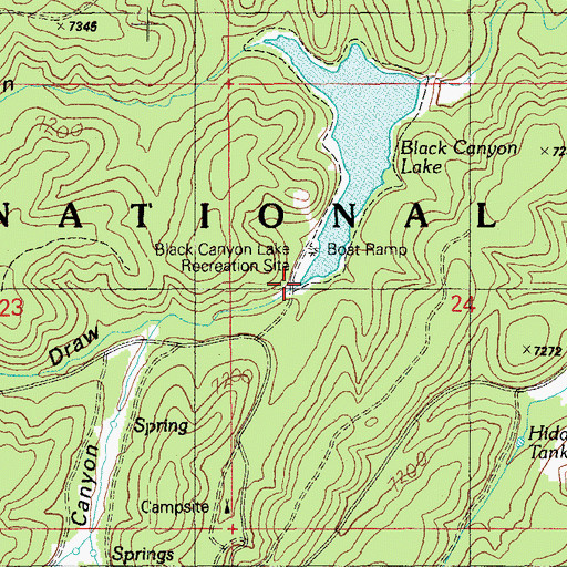 Topographic Map of Hangmans Draw, AZ