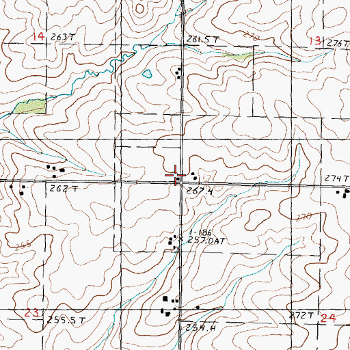 Topographic Map of Eastwood School (historical), IL