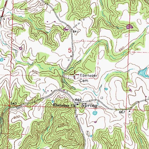 Topographic Map of Ebenezer Cemetery, IL