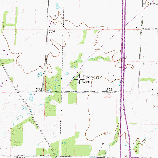 Topographic Map of Ebenezer Cemetery, IL