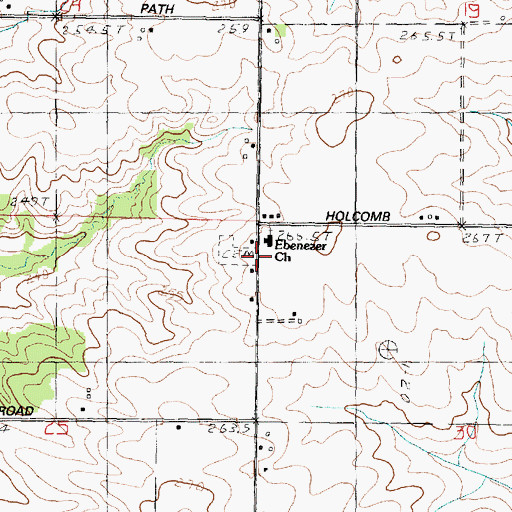Topographic Map of Ebenezer Reformed Church, IL