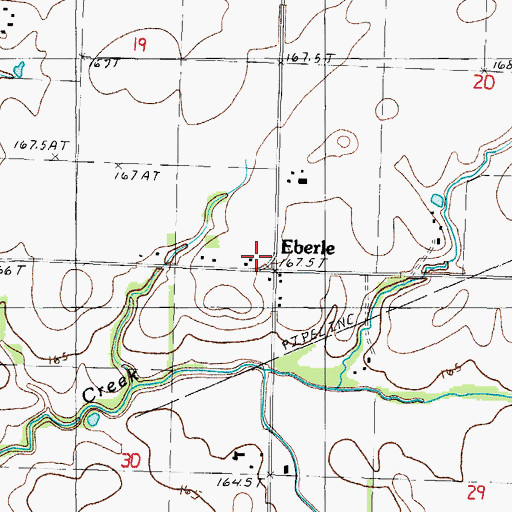 Topographic Map of Eberle, IL