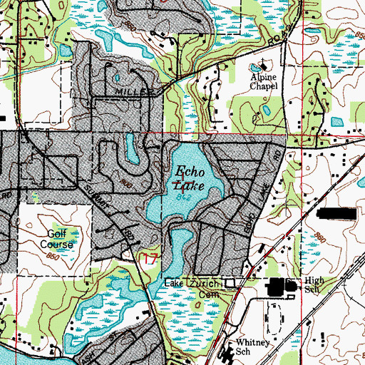 Topographic Map of Echo Lake, IL