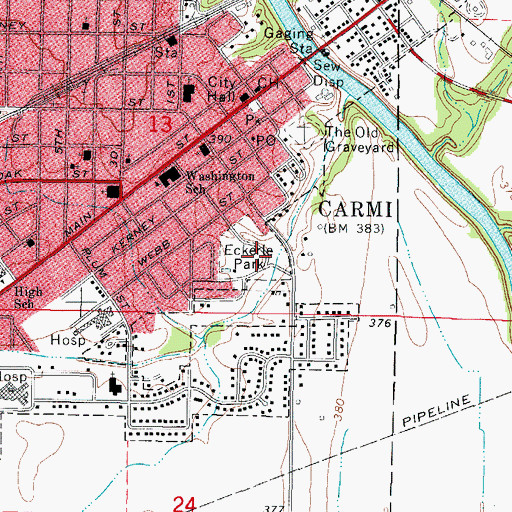 Topographic Map of Eckerle Park, IL