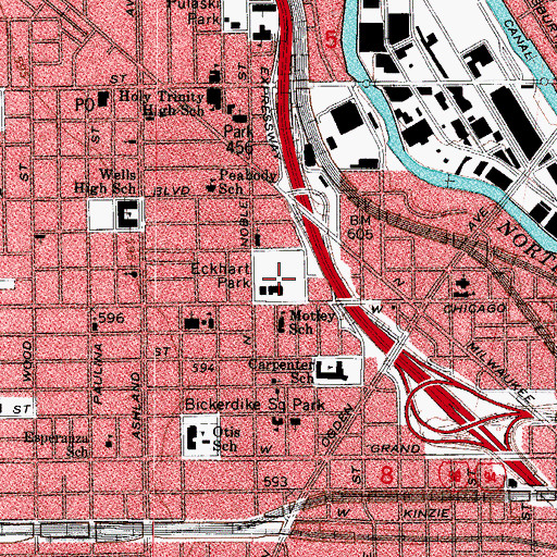 Topographic Map of Eckhart Park, IL