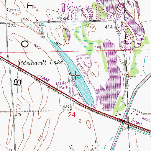 Topographic Map of Edelhardt Lake, IL