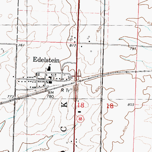Topographic Map of Edelstein, IL