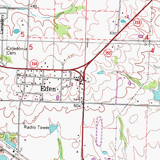 Topographic Map of Eden, IL