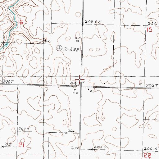 Topographic Map of Eden Center School (historical), IL